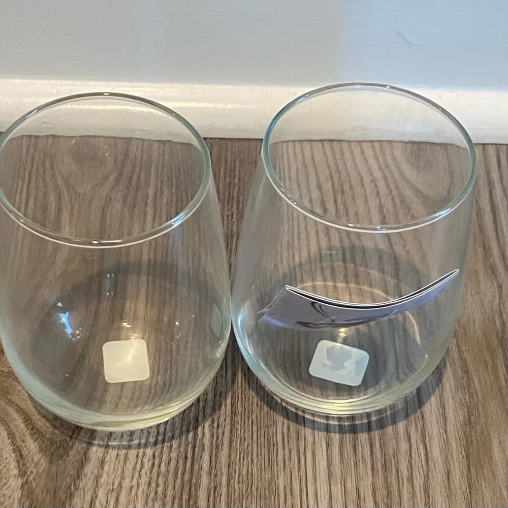 Set of 2 Crate & Barrel Stemless Wine Glass 342-209 New!
